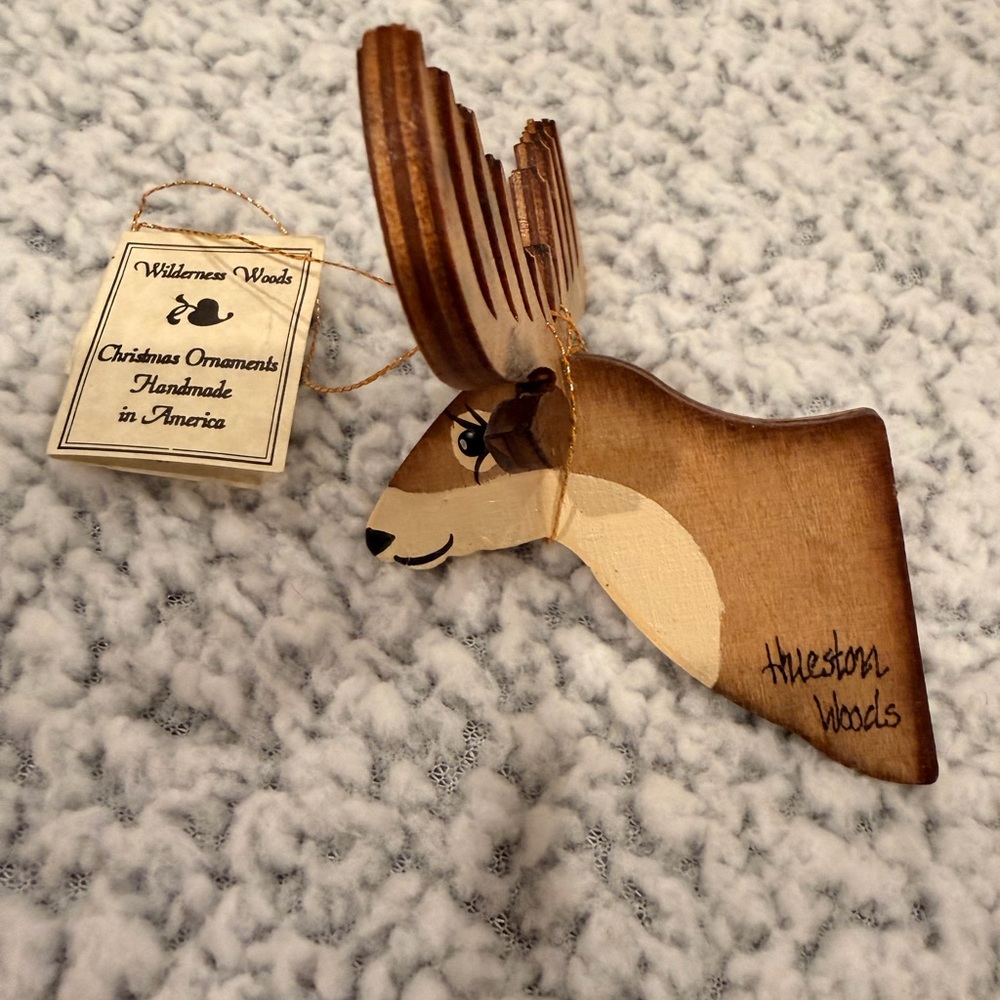 Vintage Wilderness Woods Deer Ornament- 1984 - Signed by artist- Handmade